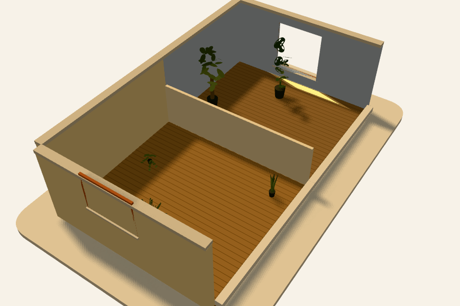 Garden apartment, midsummer afternoon