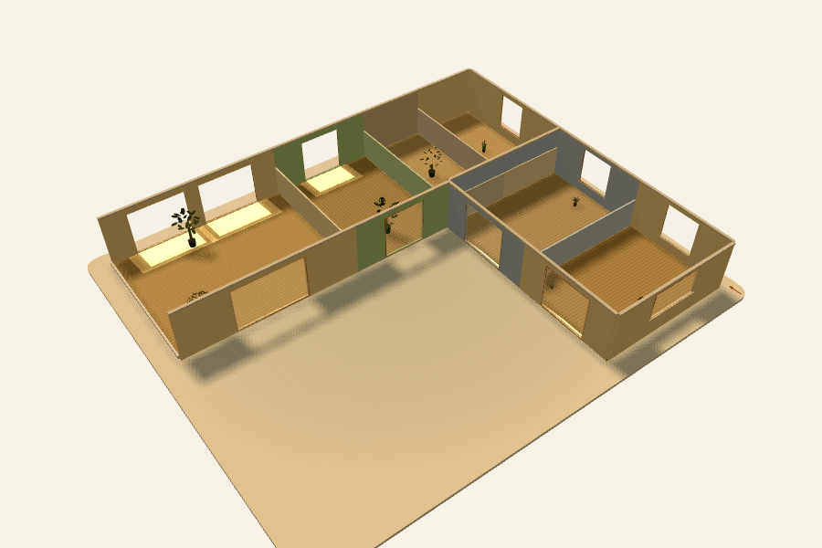 Courtyard penthouse, midsummer afternoon
