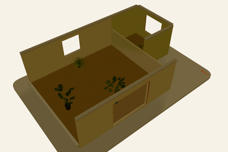 Roof terrace apartment seen from north-east on 15 October 2026 at 17:00