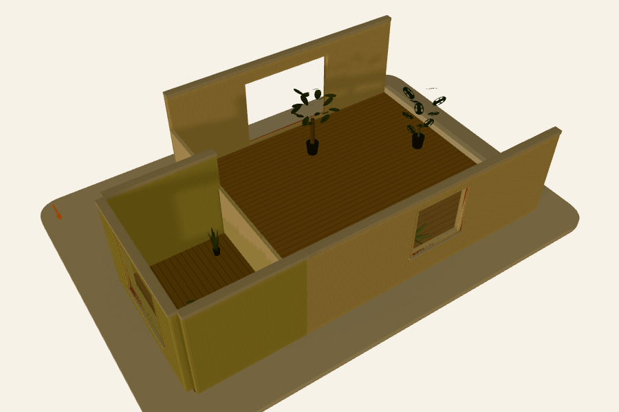 Roof terrace apartment seen from south-west on 15 October 2026 at 17:00
